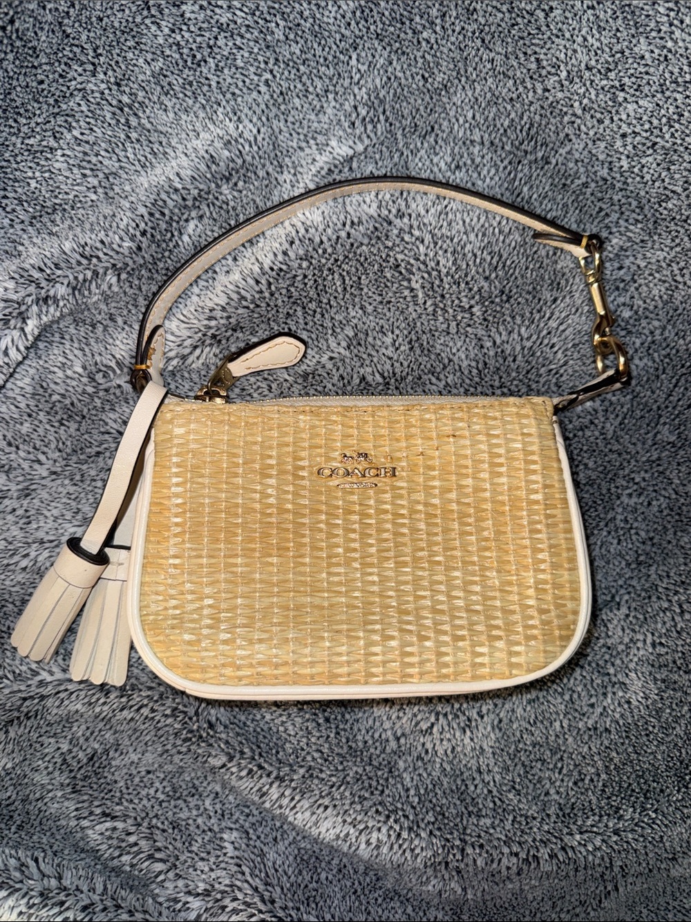 Coach Straw Shoulder wristlet/mini bag